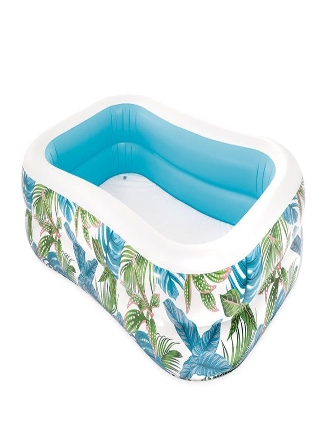 VWretails 57177 Inflatable Tropical Swim Center Family Pool & Bathtub 229cm X 152 cm X 48 cm Spacious & Fun Backyard Pool for Family and Kids. - Image 1